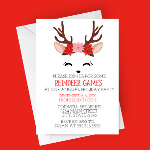 Invitación a la Fiesta de Navidad de Reindeer Game