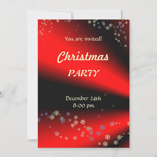 invitación a la fiesta de Navidad de Rojo Negro (Anverso)