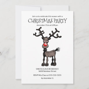 Invitación a la fiesta de Navidad de Rudolph