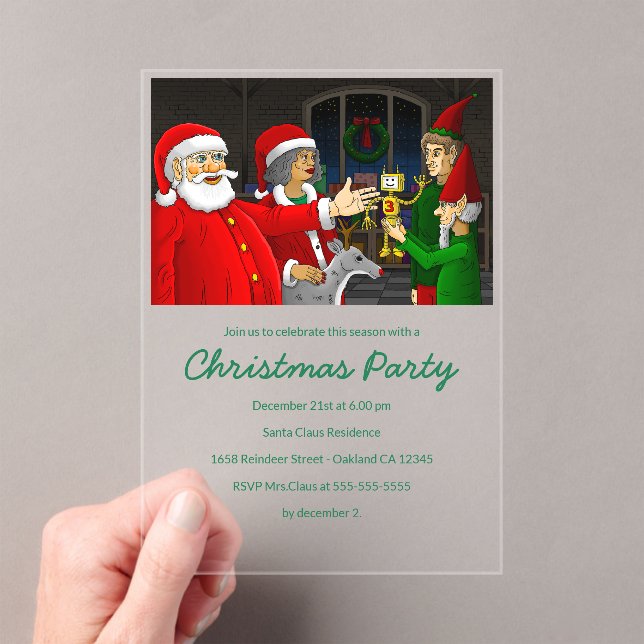 Invitación a la fiesta de Navidad de Santa (Insitu (portátil))