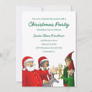 Invitación a la fiesta de Navidad de Santa Claus
