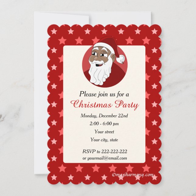 invitación a la fiesta de Navidad de Santa Claus n (Anverso)