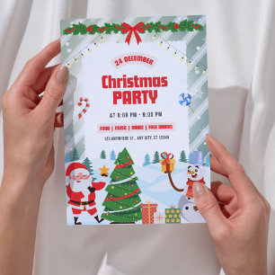 Invitación a la fiesta de Navidad de Santa diverti
