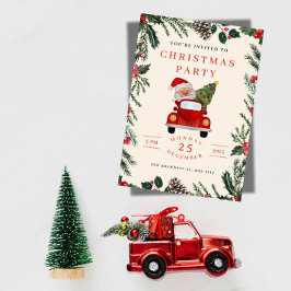 Invitación a la fiesta de Navidad de Santa en coch