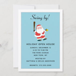 Invitación a la fiesta de Navidad de softball
