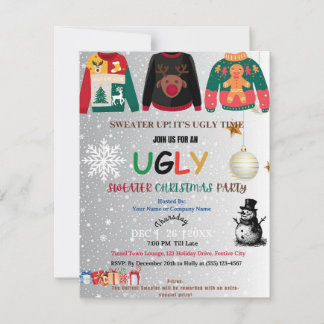Invitación a la Fiesta de Navidad de Suéteres Feos