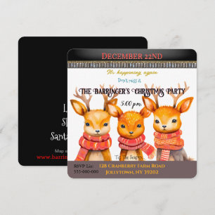 Invitación a la fiesta de Navidad de tres pequeños