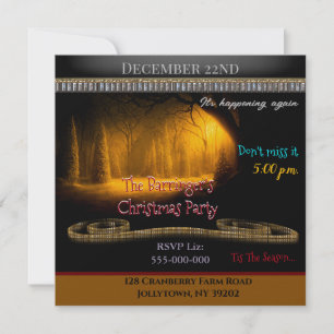 Invitación a la fiesta de Navidad de vacaciones de