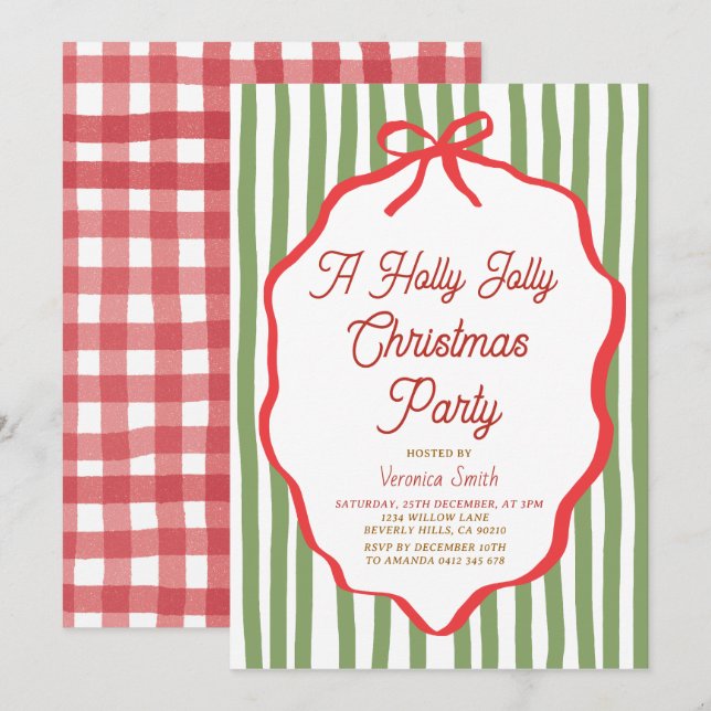 Invitación a la Fiesta de Navidad de Vacaciones Di (Anverso / Reverso)
