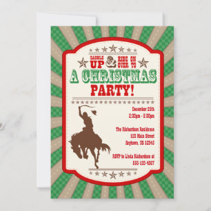 Invitación a la fiesta de Navidad de vaquero