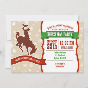 Invitación a la fiesta de Navidad de vaquero