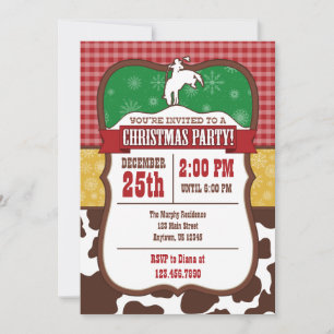 Invitación a la fiesta de Navidad de vaquero