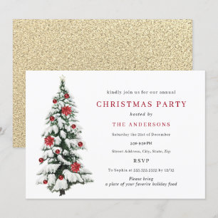 Invitación a la fiesta de Navidad del árbol tradic