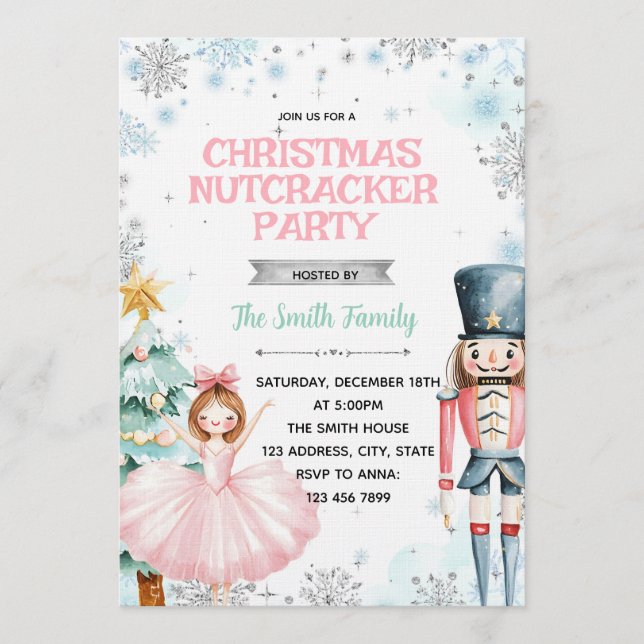 invitación a la fiesta de Navidad del cascanueces  (Anverso)