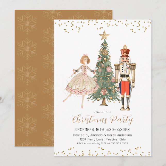 Invitación a la fiesta de Navidad del Cascanueces (Anverso / Reverso)