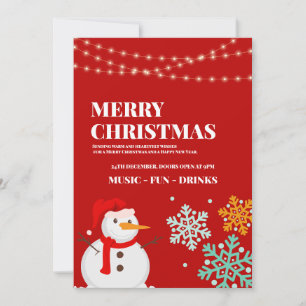 invitación a la fiesta de Navidad del muñeco de ni