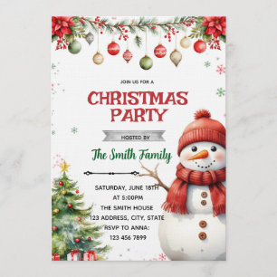 Invitación a la fiesta de Navidad del muñeco de ni