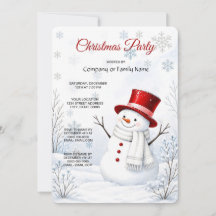 Invitación a la fiesta de Navidad del muñeco de ni