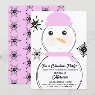 Invitación a la fiesta de Navidad del muñeco de ni