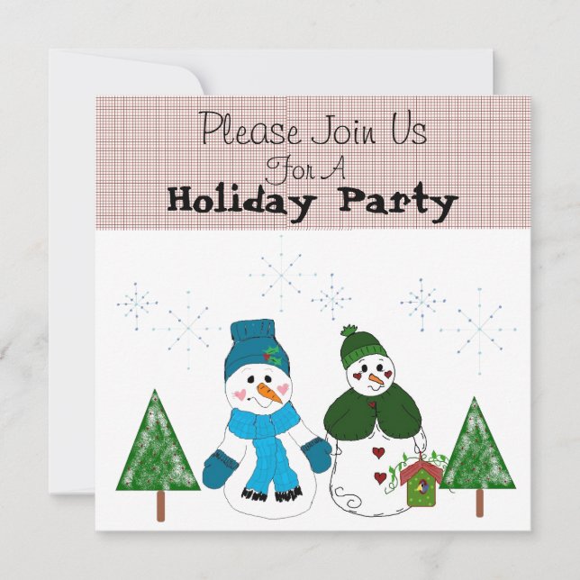 Invitación a la fiesta de Navidad del muñeco de ni (Anverso)