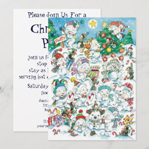 Invitación a la fiesta de Navidad del oso polar ad