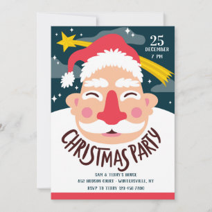 Invitación a la fiesta de Navidad del Santa sonrie
