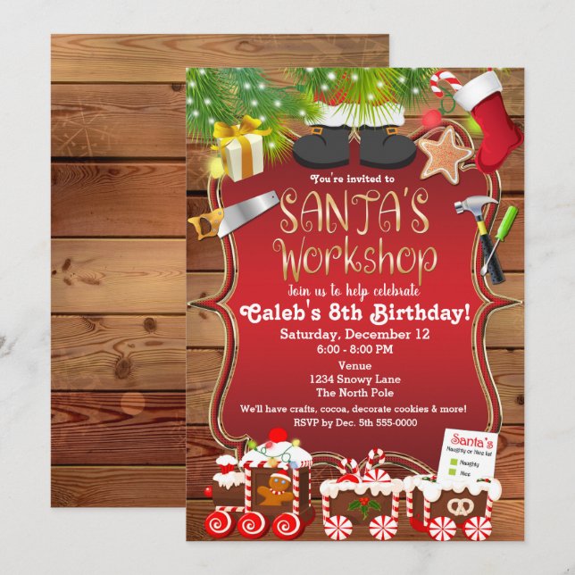 Invitación a la Fiesta de Navidad del Taller de Sa (Anverso / Reverso)