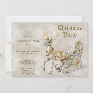Invitación a la fiesta de Navidad del trineo de re