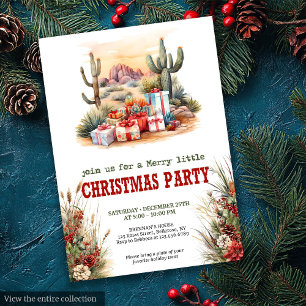 Invitación a la fiesta de Navidad del vaquero rura