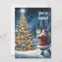 Invitación a la fiesta de Navidad del viejo Santa 