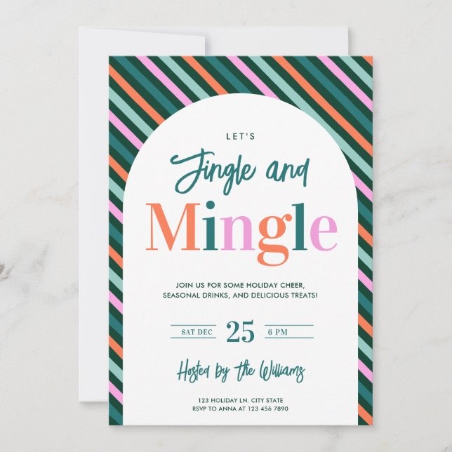 Invitación a la fiesta de Navidad divertida Jingle (Anverso)