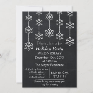 Invitación a la fiesta de Navidad en Chalkboard