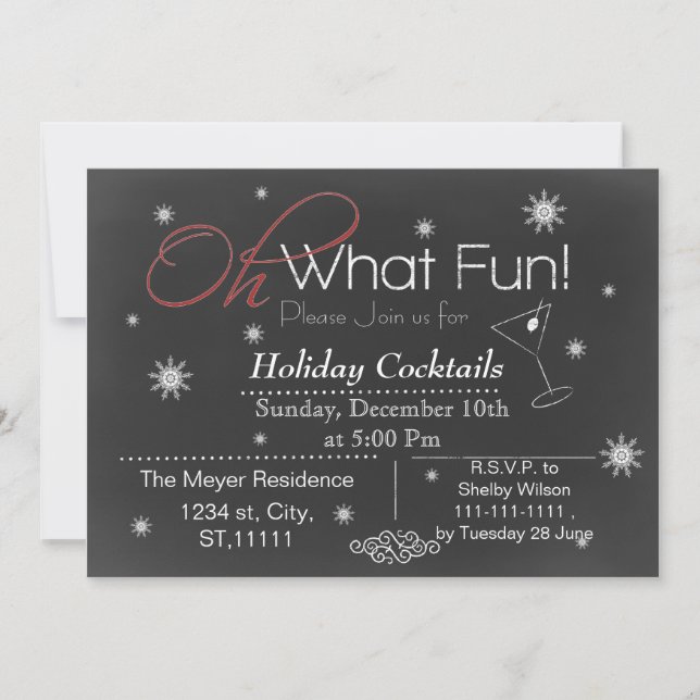 Invitación a la fiesta de Navidad en Chalkboard (Anverso)