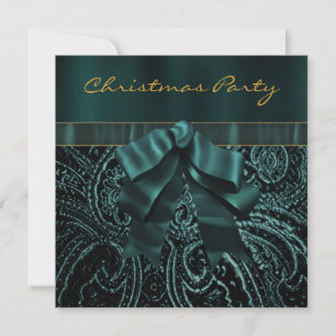 Invitación a la fiesta de Navidad en jade verde y 