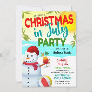 Invitación a la fiesta de Navidad en julio