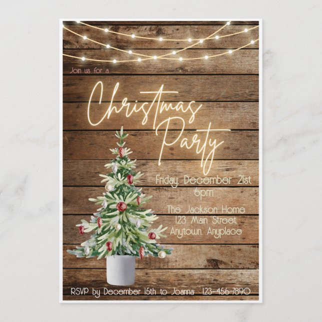 Invitación a la fiesta de Navidad en la granja (Anverso)