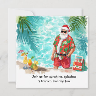 Invitación a la fiesta de Navidad en la piscina de