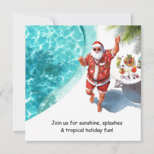 Invitación a la fiesta de Navidad en la piscina de