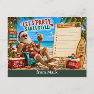 Invitación a la fiesta de Navidad en la playa de S