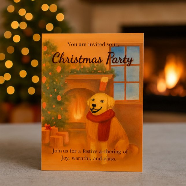 Invitación a la Fiesta de Navidad | Escena acogedo (Cozy charm in every zazzlemade invite #zazzlemade #christmasparty)