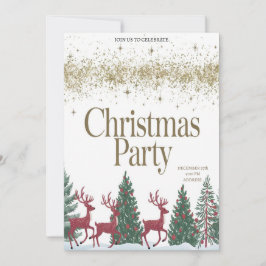 Invitación a la fiesta de Navidad feliz y festiva 