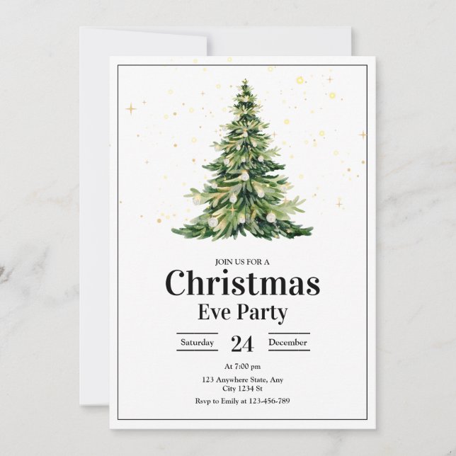 Invitación a la fiesta de Navidad, Fiesta de cena  (Anverso)