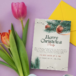 Invitación a la fiesta de Navidad gris claro y ver