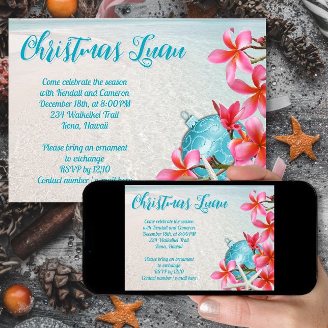 Invitación a la fiesta de Navidad hawaiana (Subido por el creador)