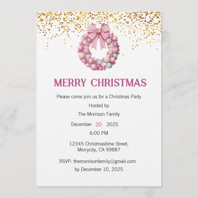 Invitación a la fiesta de Navidad, Invitación de N (Anverso)