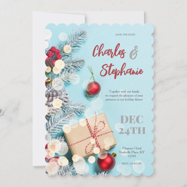 Invitación a la fiesta de Navidad, invitaciones de (Anverso)