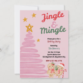 Invitación a la fiesta de Navidad Jingle And Mingl