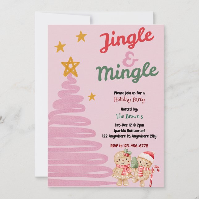Invitación a la fiesta de Navidad Jingle And Mingl (Anverso)