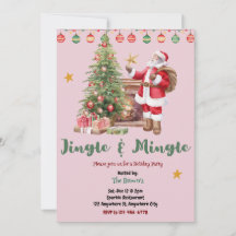 Invitación a la fiesta de Navidad Jingle And Mingl