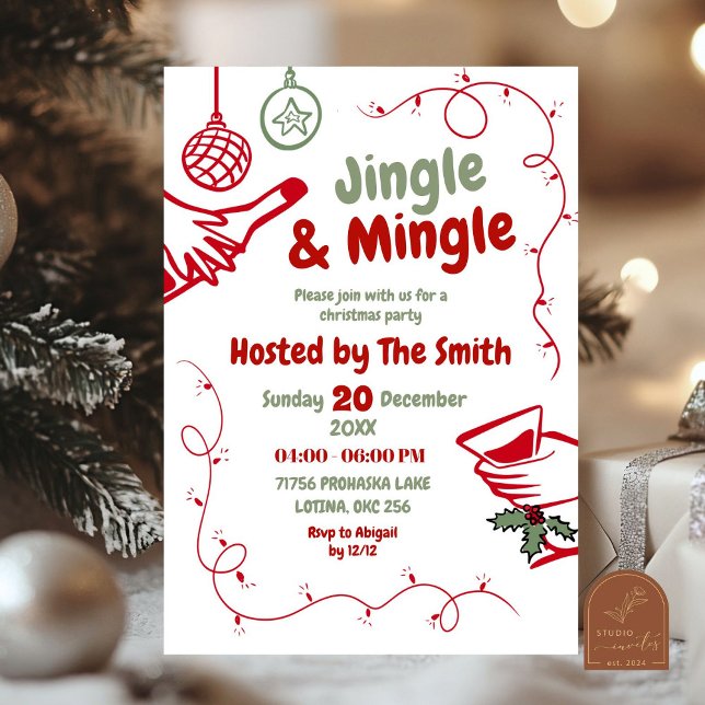 Invitación a la fiesta de Navidad Jingle and Mingl (Subido por el creador)